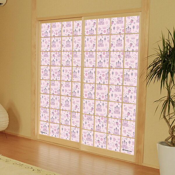 障子紙 ディズニー プリンセス柄 幅92cm×長さ182cm 2枚組 アサヒペン 障子紙 おしゃれ 障子 のり貼り ..