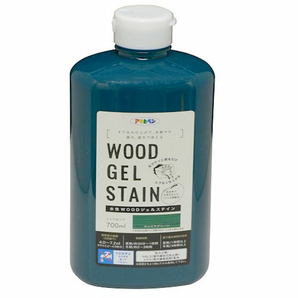 まとめ買い 2本入 水性WOOD ジェルステイン 700ml カシミヤグリーン アサヒペン 水性塗料
