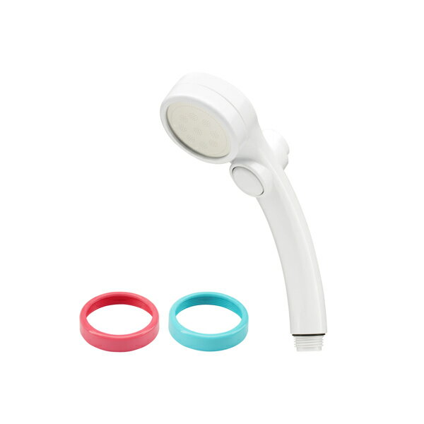 シャワーヘッド 節水 シルキーストップシャワーヘッド リング付 ホワイト シャワー穴 0.3mm GA-FC026 GAONA シャワー 浴び心地やわらか 低水圧用
