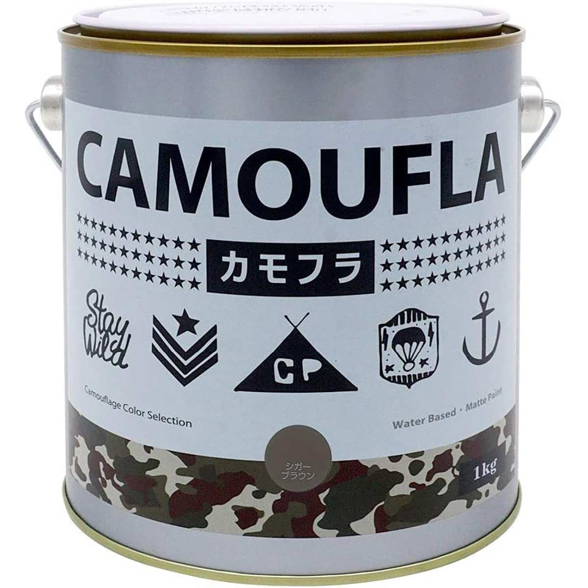 まとめ買い 6缶入 CAMOUFLA カモフラ シガーブラウン 1kg ニッペホームプロダクツ 迷彩色 ミリタリー専用塗料 高品質 高機能 水性塗料