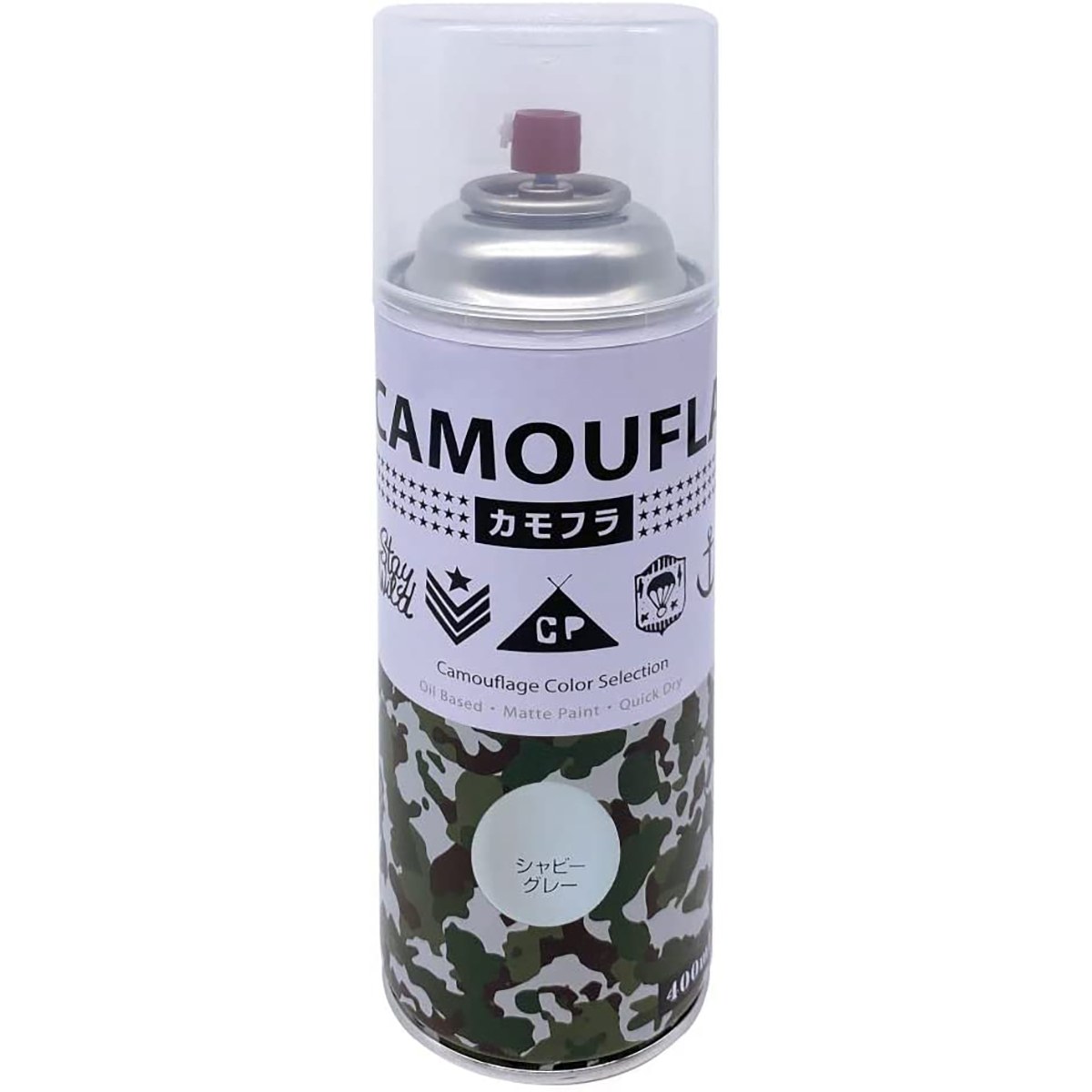 塗料 カモフラスプレー 400ml ×12本 シャビーグレー ニッペ スプレー塗料 スプレー 油性塗料 コンクリート塗料 ペンキ 油性 カラースプレー 迷彩