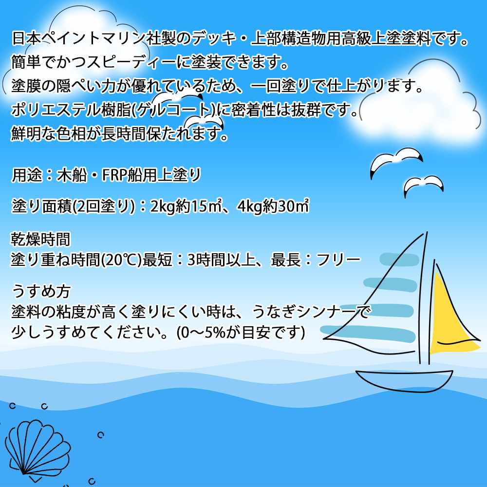 塗料 FRPマリン 4kg ×4缶 マリンブルー 日本ペイント FRP塗料 ペンキ 油性 油性塗...