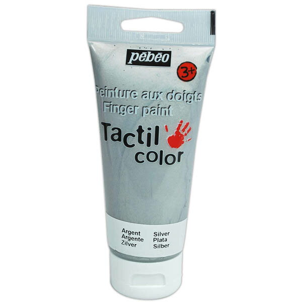 絵の具 フィンガーペイント 紙用 80ml シルバー ペベオジャポン 水彩絵の具 絵具 塗料 ペンキ 水性 子供 小学生 男の子 女の子
