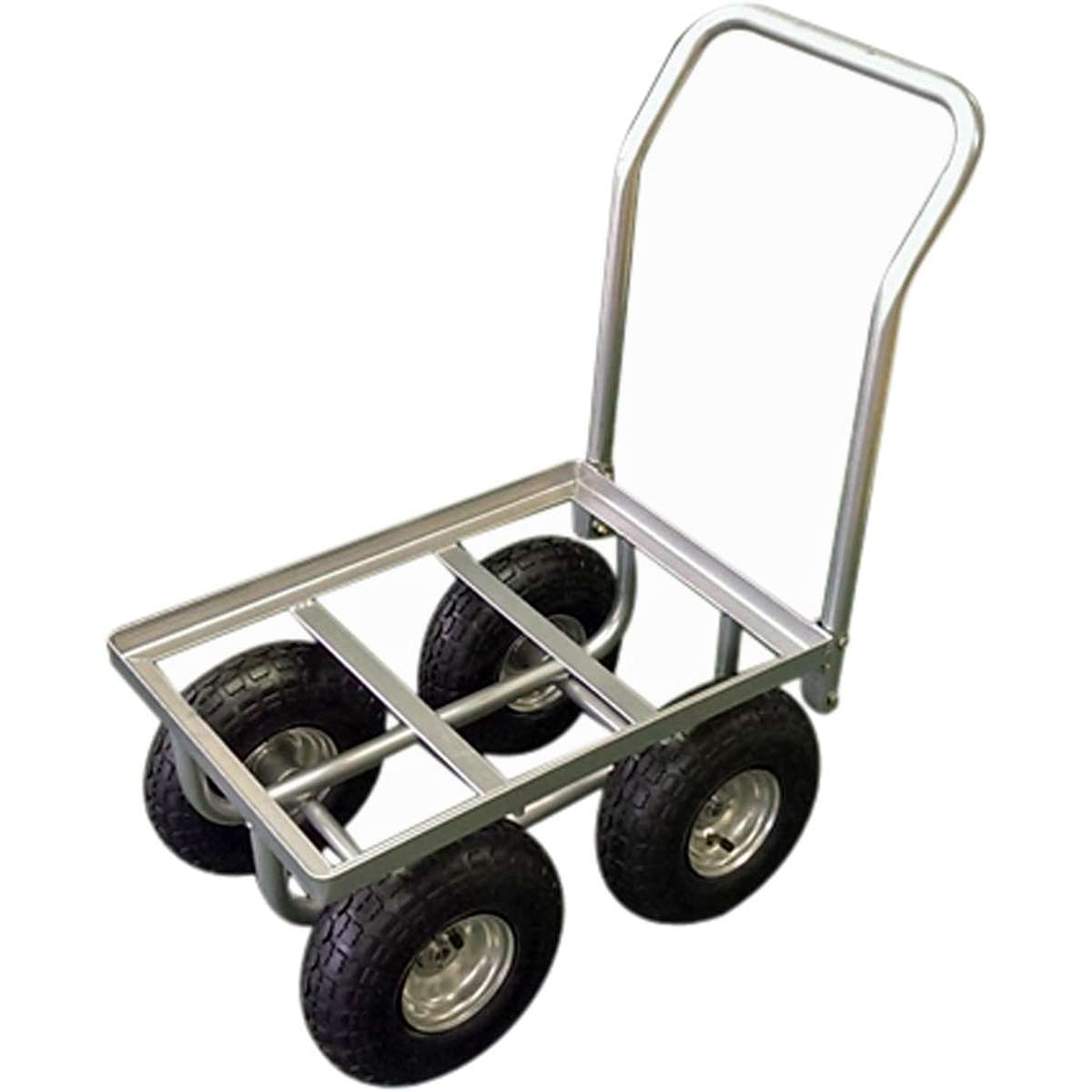 スチールハウスカー (10インチタイヤ) 耐荷重 約80kg TC4525FE シンセイ 農業用 台車 コンテナ運搬 台車 農作業 最適 畑用 収穫カート ハウス内作業カート