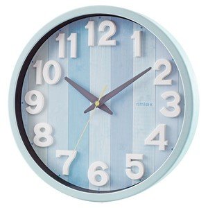楽天いーでん楽天市場店ノア精密 電波時計 ナタリー Nathalie 掛け時計 ウォールクロック 時計 壁掛け 壁掛け時計 ポップ 木目調 子供部屋 雑貨 インテリア時計 ブルー W-658 BU-Z
