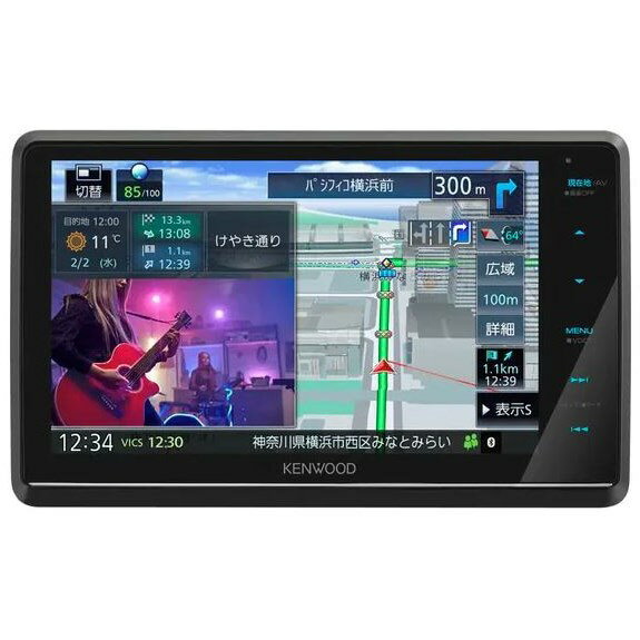 ケンウッド KENWOOD フローティングナビゲーション 8インチ/ハイレゾ対応/専用ドライブレコーダー連携/地上デジタルTVチューナー/Bluetooth内蔵/DVD/USB/SD MDV-S809F