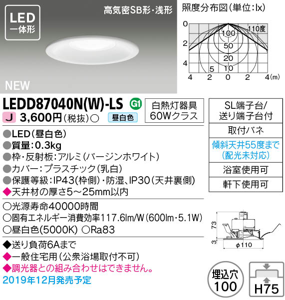 ˡ͸ LEDD87040N(W)-LS LED饤 100 LEDη