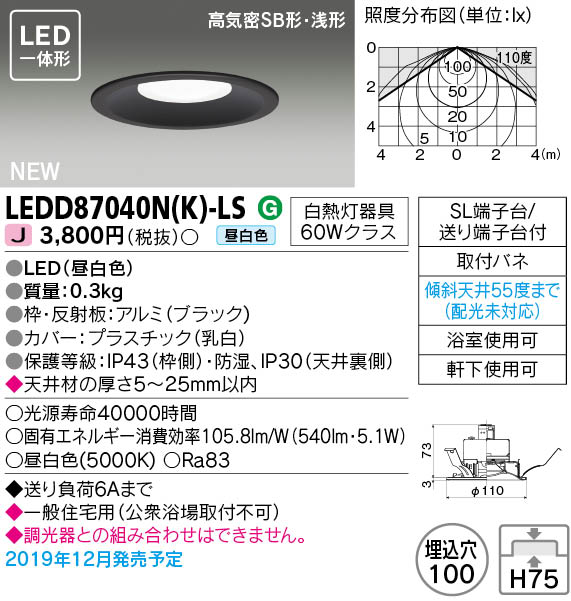 ˡ͸ LEDD87040N(K)-LS LED饤 100 LEDη