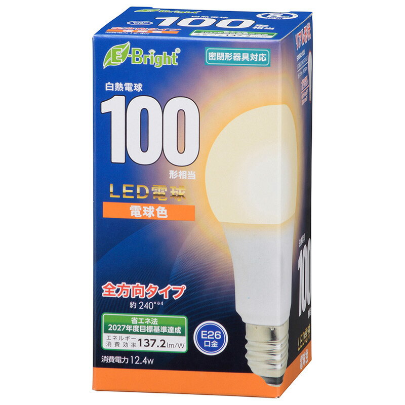 オーム電機 LDA12L-G AG27 LED電球 E26 100形相当 電球色 [品番]06-4346