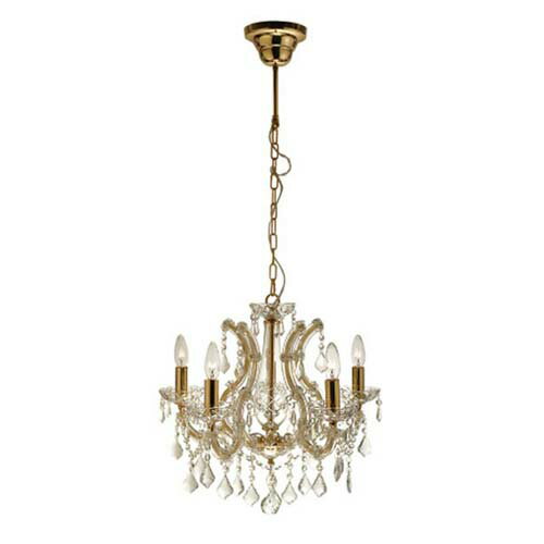 【法人様限定】東京メタル シャンデリア　電球別売　白熱電球40WE17×5灯　引掛シーリング方式　壁スイッチ 8078/5P-GDZ