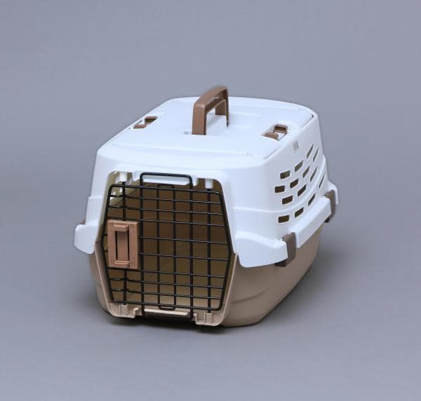 アイリスオーヤマ IRIS OHYAMA ペットキャリー ベーシック 前扉 天面扉 ハウス 水洗い可 プラスチック製 犬用 猫用 ホワイト/ベージュ UPC-490