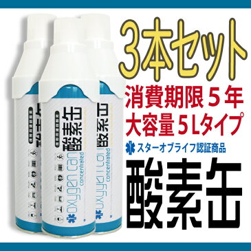 【在庫あり！】【送料無料】備蓄に最適！酸素缶 5L 3本セット 日本製 高濃度酸素 VIGO MEDICAL リモートワーク 非常用 携帯用 濃縮酸素