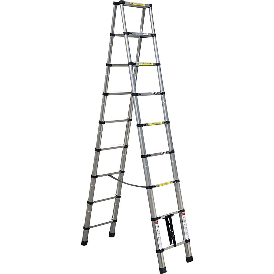 伸縮 脚立 2.6m×2.6m 耐荷重150kg アルミ 送料無料 ※北海道、沖縄県、離島を除く 【ロジ発送】...