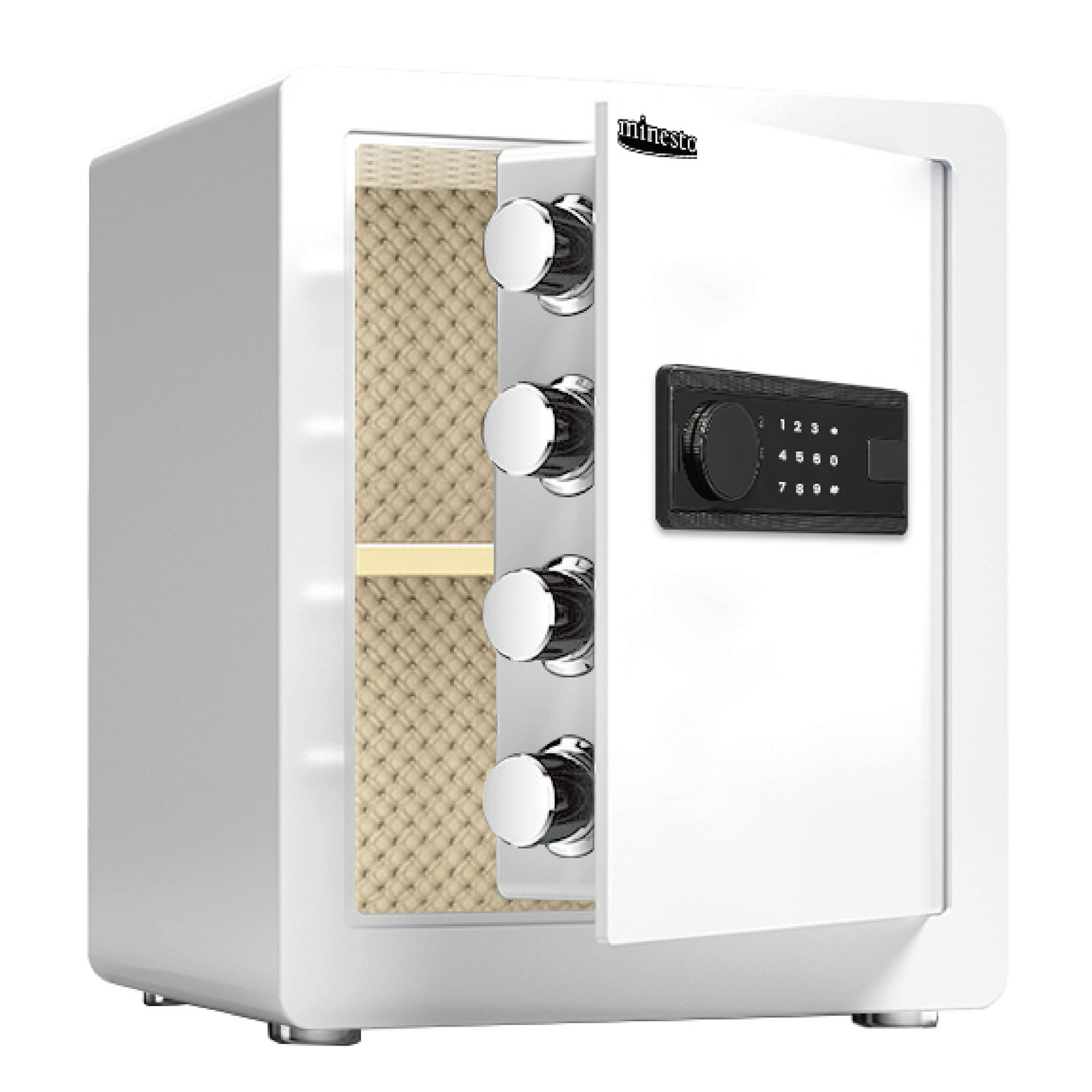 金庫 約43L テンキー式 振動警報 アラーム付き 専用鍵2本 壁付け対応 ホワイト ブラック 日用品 送料無料 ※北海道、沖縄県、離島を除く 【ロジ発送】