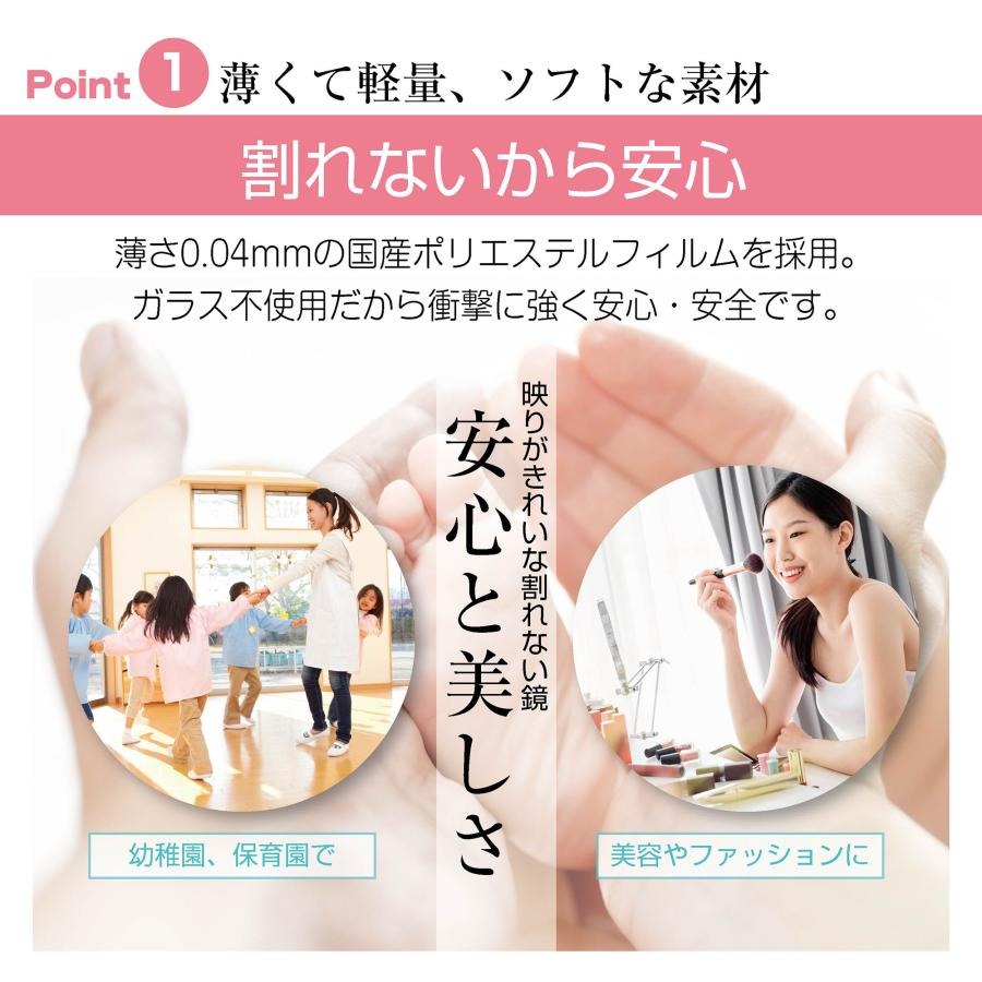割れない鏡 高160cm×幅100cm 全身鏡 フィルムミラー 姿見 キャスター付き 超軽量 ダンスミラー HDフィルム キャスター台座とフレーム同色 送料無料 ※北海道、沖縄県、離島を除く 【ロジ発送】 [2]