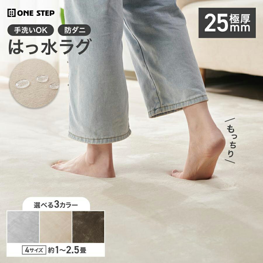 樂天商城 - ラグカーペット ラグマット 厚手 洗える フランネル 撥水 防音 床暖房 滑り止め付 リビング 無地 ベージュ ライトグレー グレージュ おしゃれ オールシーズン 送料無料 ※北海道、沖縄県、離島を除く