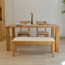 _CjOZbg _CjO4_Zbg e[u `FA x` 4lp 4l| 150cm k _ I[N i`  ySETzODIN DINING SET4(TABLE150+BENCH+CHAIRx2) (W-OAK/NA)