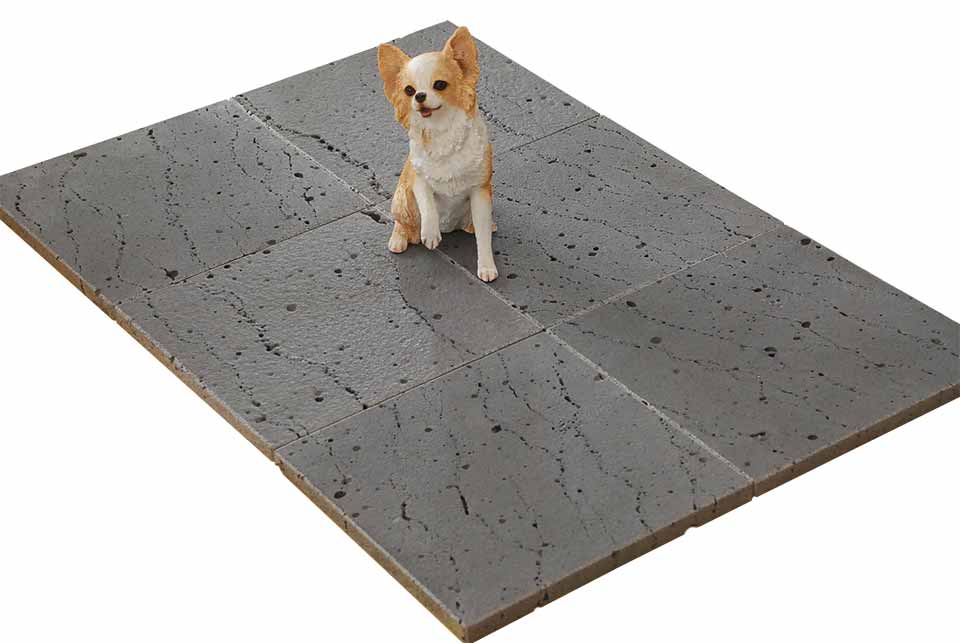 気持ちがいいペットマット（ペットベッド）！30cm×30cm×6枚セット！60cm×90cmとして使用できます♪節電しながらクールに冷やす！溶岩打ち水クールマット天然の癒し！溶岩ヒーリングクールマット