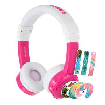 onanoff オナノフ BuddyPhones InFlight Pink(ピンク) 音量制限切替機能付き かわいい子供用ヘッドホン ヘッドフォン ギフト プレゼント 【送料無料】【1年保証】