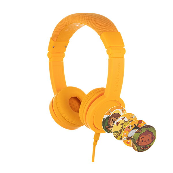 【5/10限定★抽選で最大100%ポイントバック！(要エントリー)】ONANOFF BuddyPhones Explore+ Foldable with Mic Yellow ヘッドホン 有線 子供向け マイク付き 【送料無料】