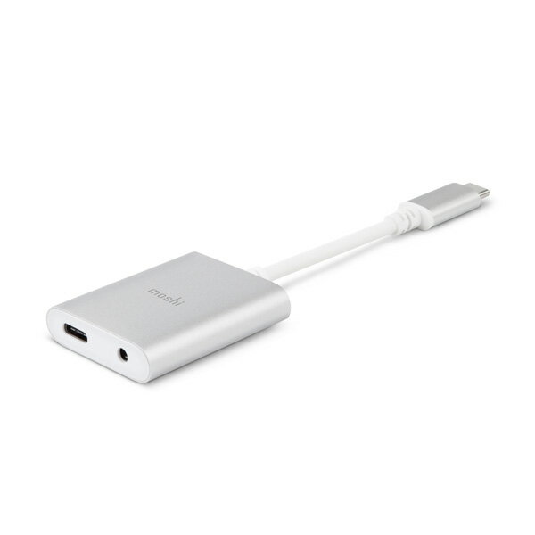 ◎特徴USB-C Digital Audio Adapter with ChargingUSB-C対応デバイスで通常の3.5mmヘッドフォンを使用して高品質なハイレゾオーディオが楽しめます。同時にUSB-Cパススルーポートからスマホを充電することができます。Moshi の充電機能付き USB-C デジタルオーディオアダプターでは、通常のヘッドフォンを使用してデバイスの USB-C ポートから音楽を聴きながらデバイスを充電することができます。高解像度オーディオ信号をサポートすべく24ビット/96 kHz オーディオ信号を出力する内蔵デジタル-アナログコンバータ (DAC) で音質を向上させました。これは、オーディオファン ライブラリまたは Spotify、Tidal、Deezer 、Onkyoなどのプレミアム ストリーミング サービスに理想的です。クラス G アンプにより、ヘッドフォンの音質が向上し、妥協なく没頭できるサウンド を経験できます。アルマイト仕上げアルミニウムハウジングおよび応力緩和ポイントにより、耐久性が強化されています。また、プロトコルパススルーにより、移動中でも音楽をコントロールできます。《特徴》・通常の 3.5 mm ヘッドフォンを使用して、USB-C デバイスで音楽を聴くことができます。・USB-C 高速充電ポート (PD 3.0 対応)。・クラス G アンプ付きハイレゾオーディオ (24 ビット/96 kHz)。・移動中に音楽をコントロールするためのプロトコルパススルー。・応力緩和ポイント付きアルマイト仕上げのアルミニウム製ハウジング。◎スペック・コネクタ形状：USB-C (オス) ：3.5mmステレオミニジャック(メス)、USB-C (メス)・サイズ：約14 x 3.8 x 1.05 cm※【注意】USB-C 充電について：スマートフォンやタブレットでの使用を想定しています。40W程度までの出力に対応しますが、MacBook/Pro等の消費電力の大きい機器での充電は推奨していません。