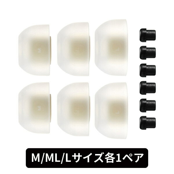 楽天eイヤホン楽天市場店【有線イヤホン向け/M,ML,Lサイズ】AZLA SednaEarfit MAX Standard M/ML/Lサイズ各1ペア アズラ 新感覚 究極の低刺激フィット 抗菌 疲れにくい イヤーピース イヤーチップ 送料無料 国内正規品