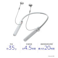 BluetoothイヤホンSONYソニーWI-C400WZホワイトiPhone7iPhone8iPhoneXワイヤレスイヤフォンギフトプレゼント【1年保証】【送料無料】