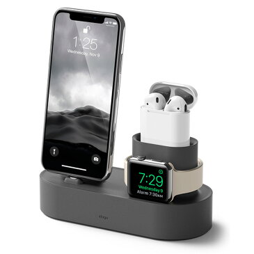 elago エラゴ Charging Hub for iPhone / AirPods / Apple Watch ダークグレイ AirPods iPhone AppleWatchを整理して充電できるスタンド 【EL_IAASTSC3S_DG】 【送料無料】