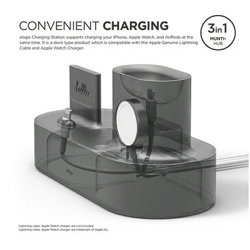 elago エラゴ Charging Hub for iPhone / AirPods / Apple Watch ダークグレイ AirPods iPhone AppleWatchを整理して充電できるスタンド 【EL_IAASTSC3S_DG】 【送料無料】