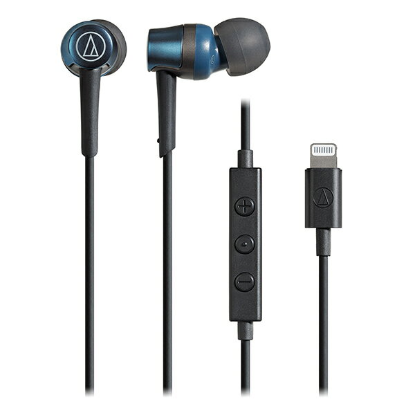 audio-technica ATH-CKD3Li BL ブルー イヤホン 有線 Lightning マイク付き オーディオテクニカ