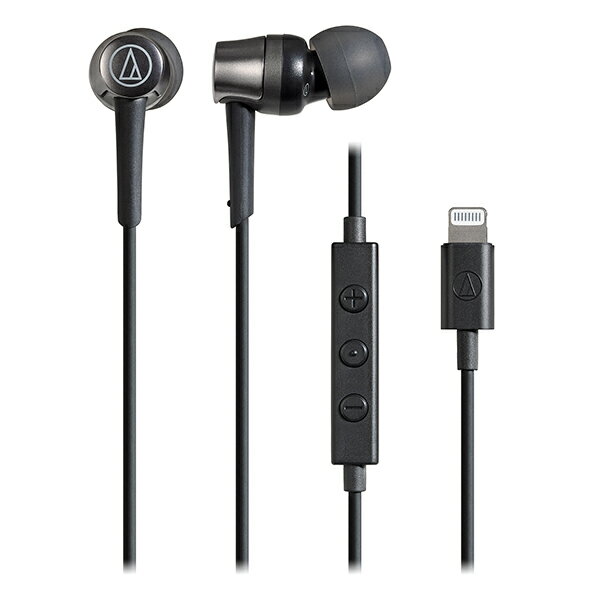 【5 18限定 抽選で最大100%ポイントバック 要エントリー 】audio-technica ATH-CKD3Li BK ブラック イヤホン 有線 Lightning マイク付き オーディオテクニカ