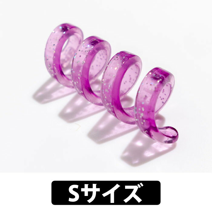 e☆イヤホン・ラボ くるくる グリッターパープル (S) ＜ケーブル留アクセサリ＞ イ...