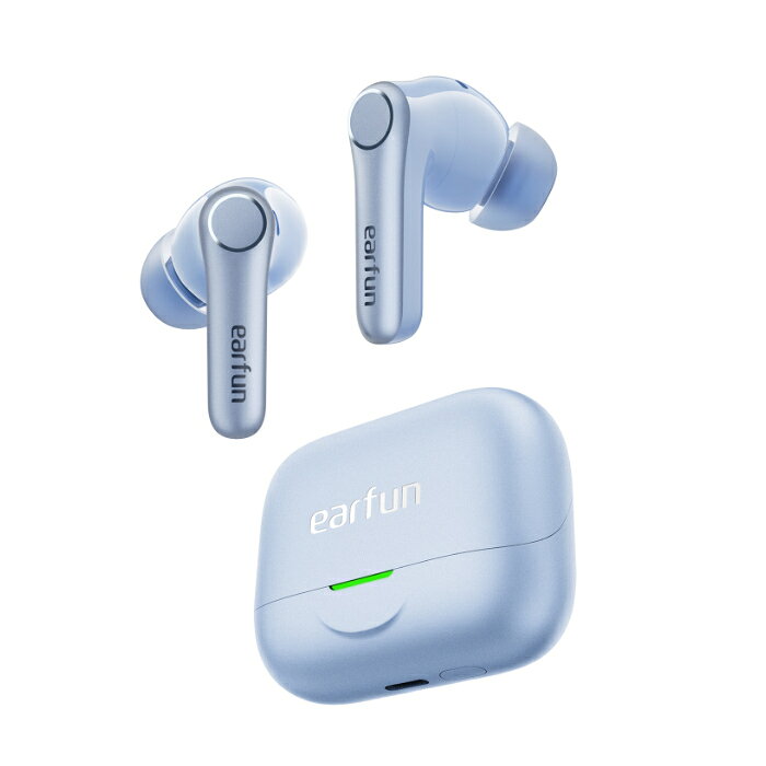 EarFun Air Pro 4+ Blue 完全ワイヤレスイヤホン ノイズキャンセリング Bluetooth 6.0 イヤホン ワイヤレス カナル型 マルチポイント ANC IP55 防水 LDAC 通話 軽い イヤーファン 【グループB】