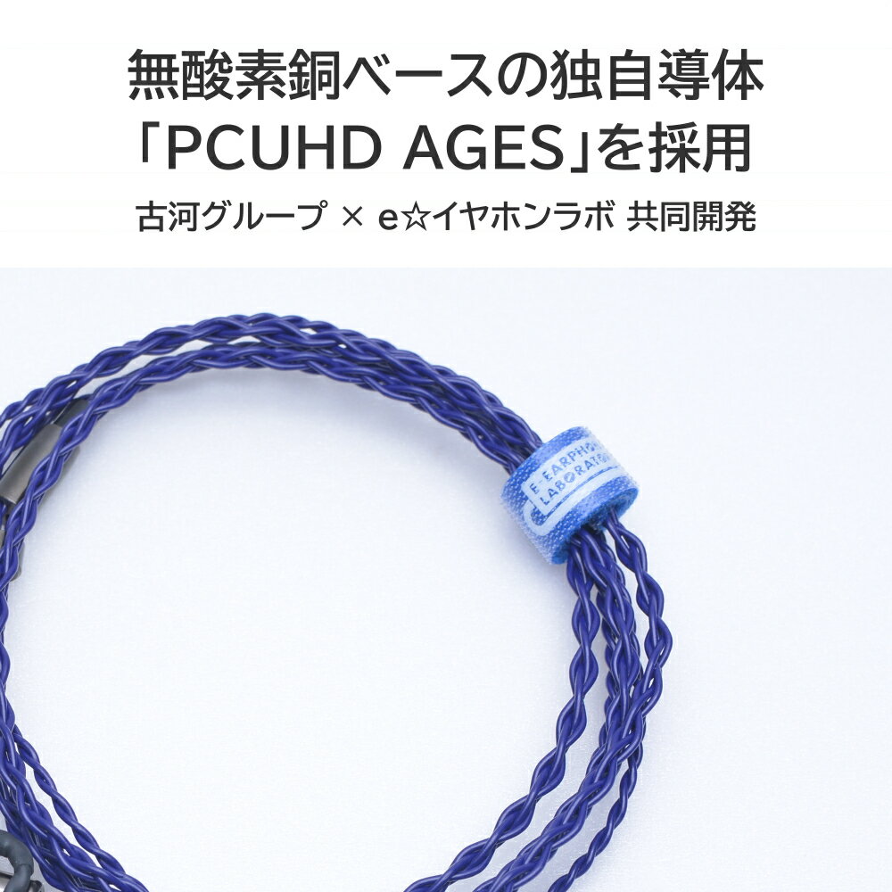【2/5限定★抽選で最大100%ポイントバック！(要エントリー)】【MMCX/2.5mm】 e☆イヤホン・ラボ Iolite MMCX-2.5mm(イヤーループ仕様) 120cm イヤホンケーブル リケーブル eイヤホンラボ 【送料無料】