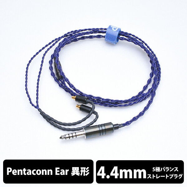  e☆イヤホン・ラボ Iolite Pentaconn ear-4.4mm(イヤーループ仕様) 120cm イヤホンケーブル リケーブル eイヤホンラボ 