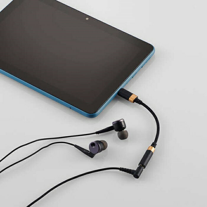 ELECOM USB Type-C-3.5mm変換ケーブル (高耐久) ブラック 変換アダプター 変換ケーブル DAC オーディオアクセサリー ハイレゾ エレコム e-earphone-10038273 eイヤホン楽天市場店 サンプル画像3