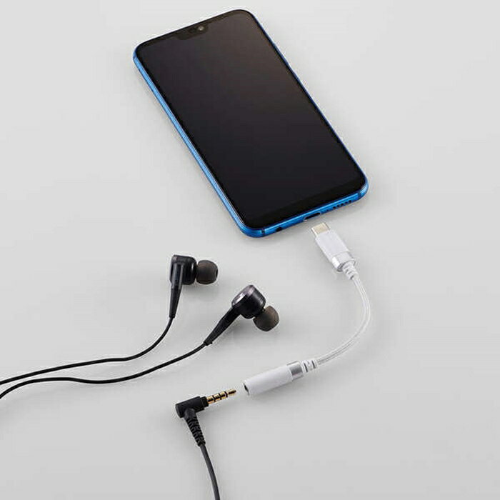 ELECOM USB Type-C-3.5mm変換ケーブル (高耐久) ホワイト 変換アダプター 変換ケーブル DAC オーディオアクセサリー ハイレゾ エレコム e-earphone-10038271 eイヤホン楽天市場店 サンプル画像2