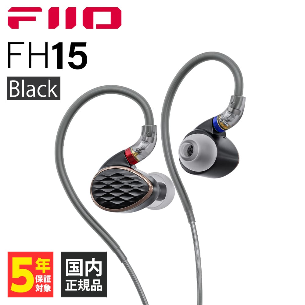 【6/1限定★抽選で最大100%ポイントバック 要エントリー 】FIIO フィーオ FH15 Black 【FIO-IEM-FH15-B】 有線イヤホン カナル型 リケーブル対応 MMCX 耳掛け型 ハイブリッド型 イヤモニ バラン…