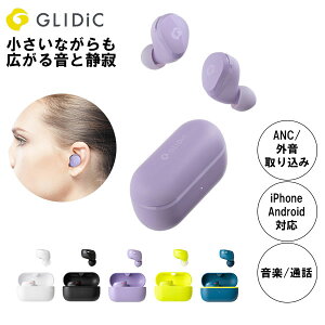 ワイヤレスイヤホン ノイズキャンセリング GLIDiC グライディック TW-5200 パープル 紫 Bluetooth5.2 マイク付き 通話可能 低遅延モード 外音取り込み 防水 IPX4 マルチポイント 急速充電 アプリ対応 探す機能 iPhone/Android/PC 【GL-TW5200-PU】【送料無料】