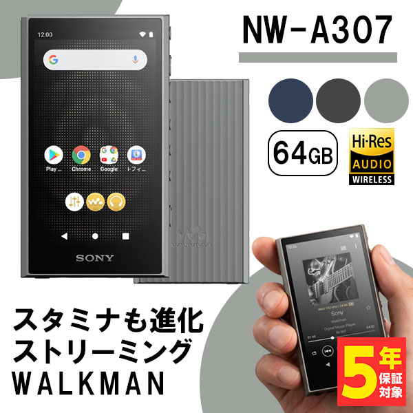 SONY ソニー NW-A307 HC グレー 64GB Walkman ウォークマン A300シリーズ 高音質 Android搭載 Bluetooth対応 SDカード対応 音楽プレイヤー 音楽プレーヤー