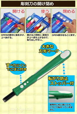 彫刻刀セット クリアーブルー 全鋼製刃右利き 左利き 小学生 中学生 男の子 女の子 右利き 左利き 版画 工作 図工 ちょうこくとう コンパクト 版画用品 はんが 年賀状 5本セット 小学校 中学校 授業 子供 大人 図画工作 クリアケース - Image 3
