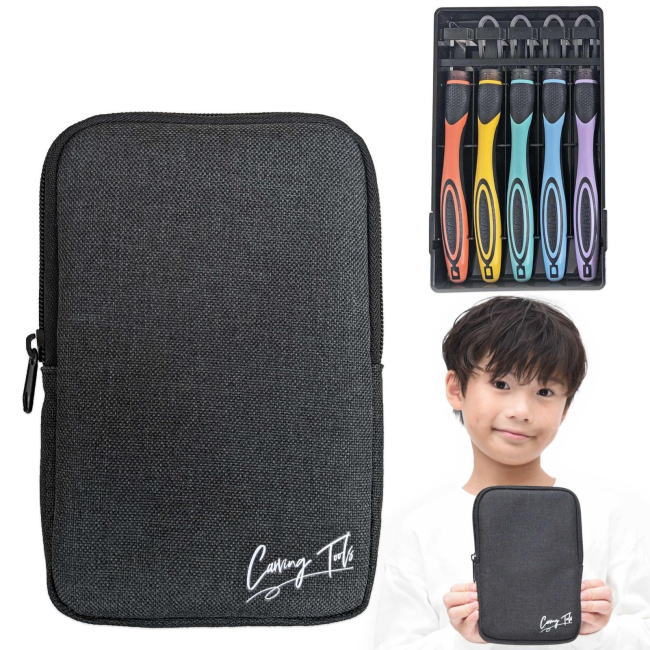 彫刻刀セット Dカービング 2WAY グリップ彫刻刀 安全ガード付き 義春全鋼製刃 よしはる 小学生 女の子 男の子 右利き 左利き 彫刻刀 取り外しガード付き 5本セット 切れ味 学校授業 すべりにくい 安定感 シンプル 小学校 工作 版画 デニム調