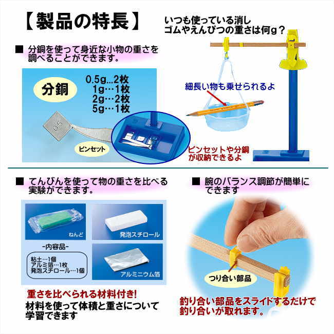 理科実験キット 物と重さA型 てんびん作り 小...の紹介画像2