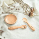 EDISONmama エジソンママ【木製カトラリーセット】 天然木使用 フォークスプーン まめざら 子供用 エジソン 食器セット 誕生日プレゼント 木製食器 ベ...