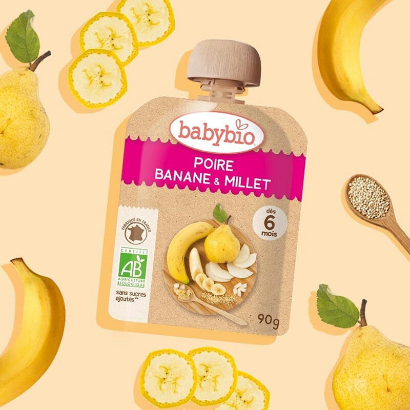 【あす楽対応】babybio ベビービオ ベビースムージー バナナ・きび（90g）【ミトク】6ヶ月～ 2