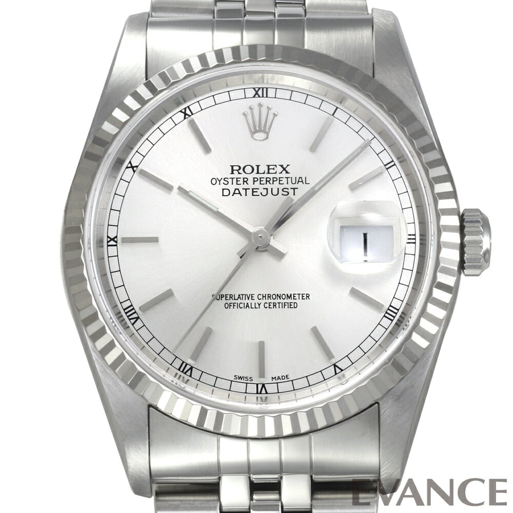 【中古】 ロレックス デイトジャスト 16234 シルバー P番 メンズ 【腕時計】【ROLEX】