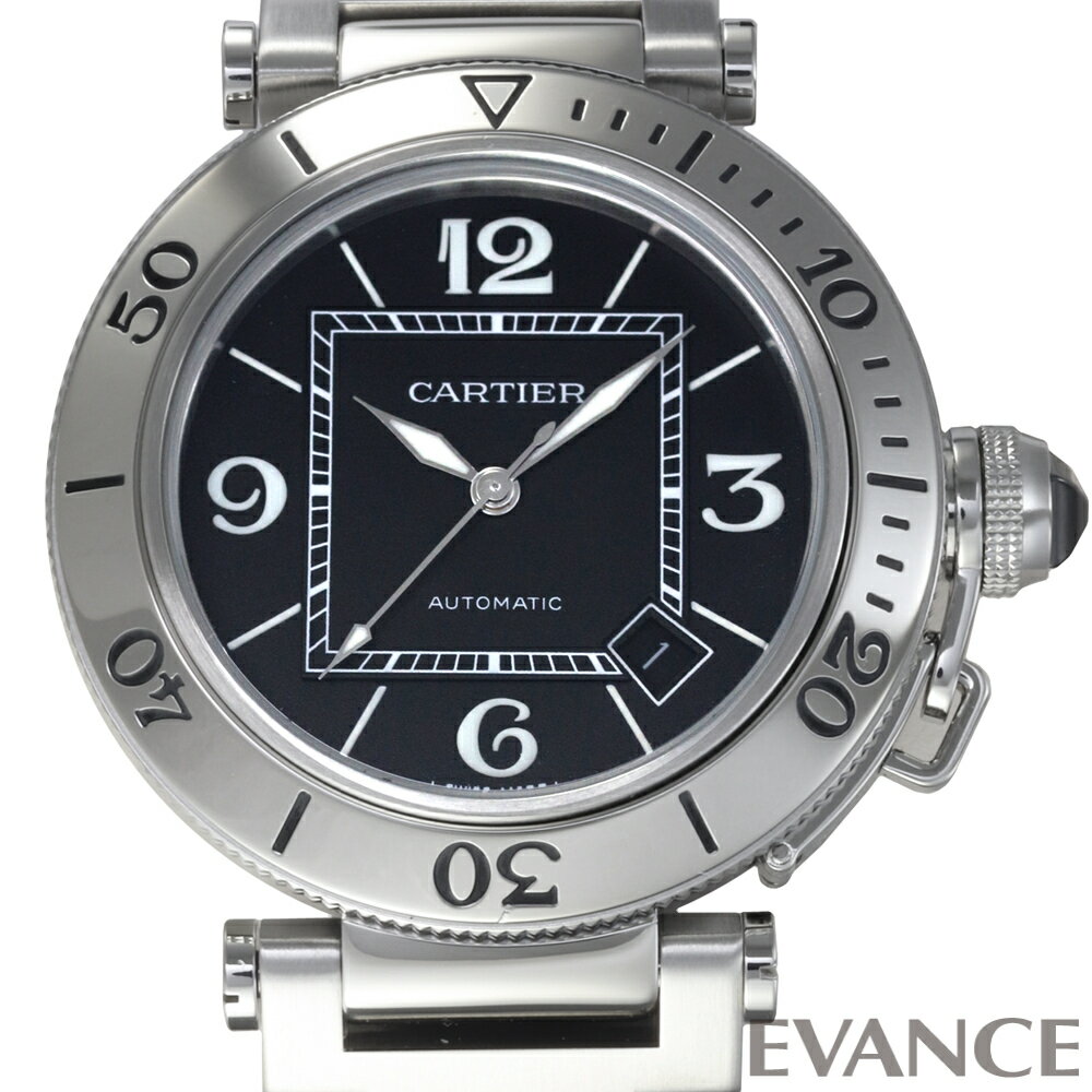 【中古】 カルティエ パシャ シータイマー W31077M7 ブラック メンズ 【腕時計】【CART ...