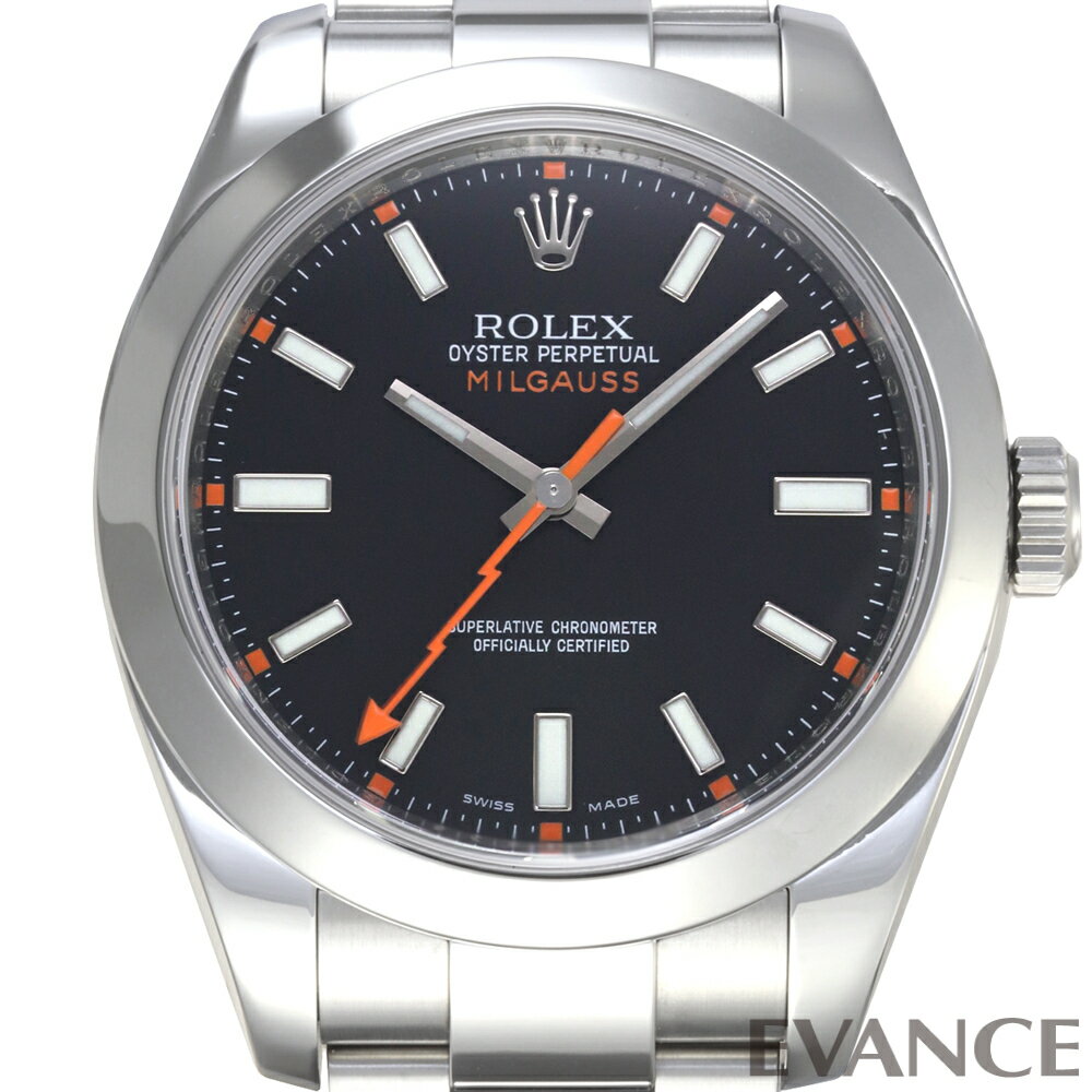 【中古】 ロレックス ミルガウス 116400 ブラック V番 メンズ 【腕時計】【ROLEX】
