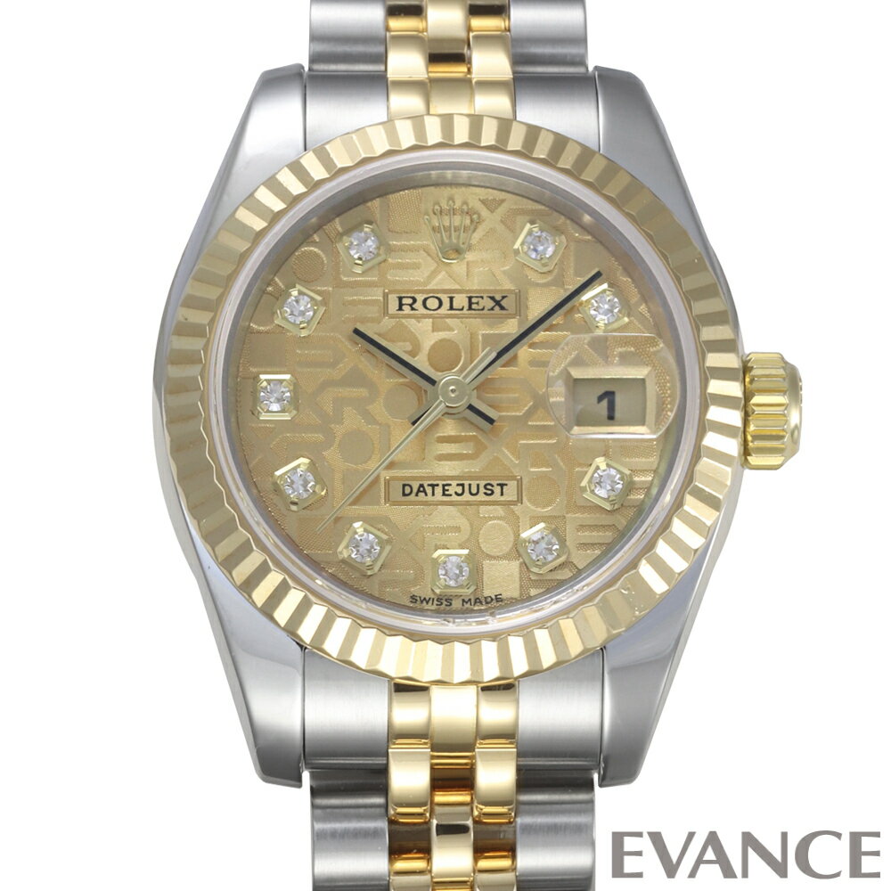 Rakuten - 【中古】 ロレックス デイトジャスト 179173G シャンパン彫りコンピューター F番 レディース 【腕時計】【ROLEX】