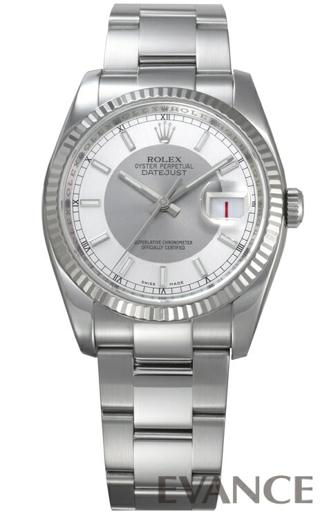 【中古】 ロレックス デイトジャスト 116234 シルバー／グレー D番 メンズ 【腕時計】【ROLEX】